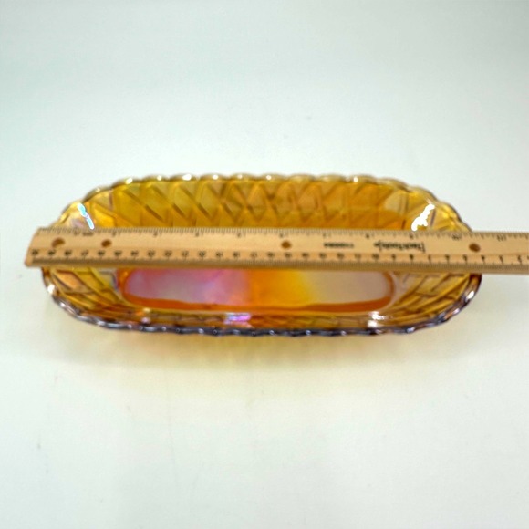 Vintage Indiana Glass Marigold Carnival Glass Iridescent 10" Serving Bowl - Picture 7 of 7